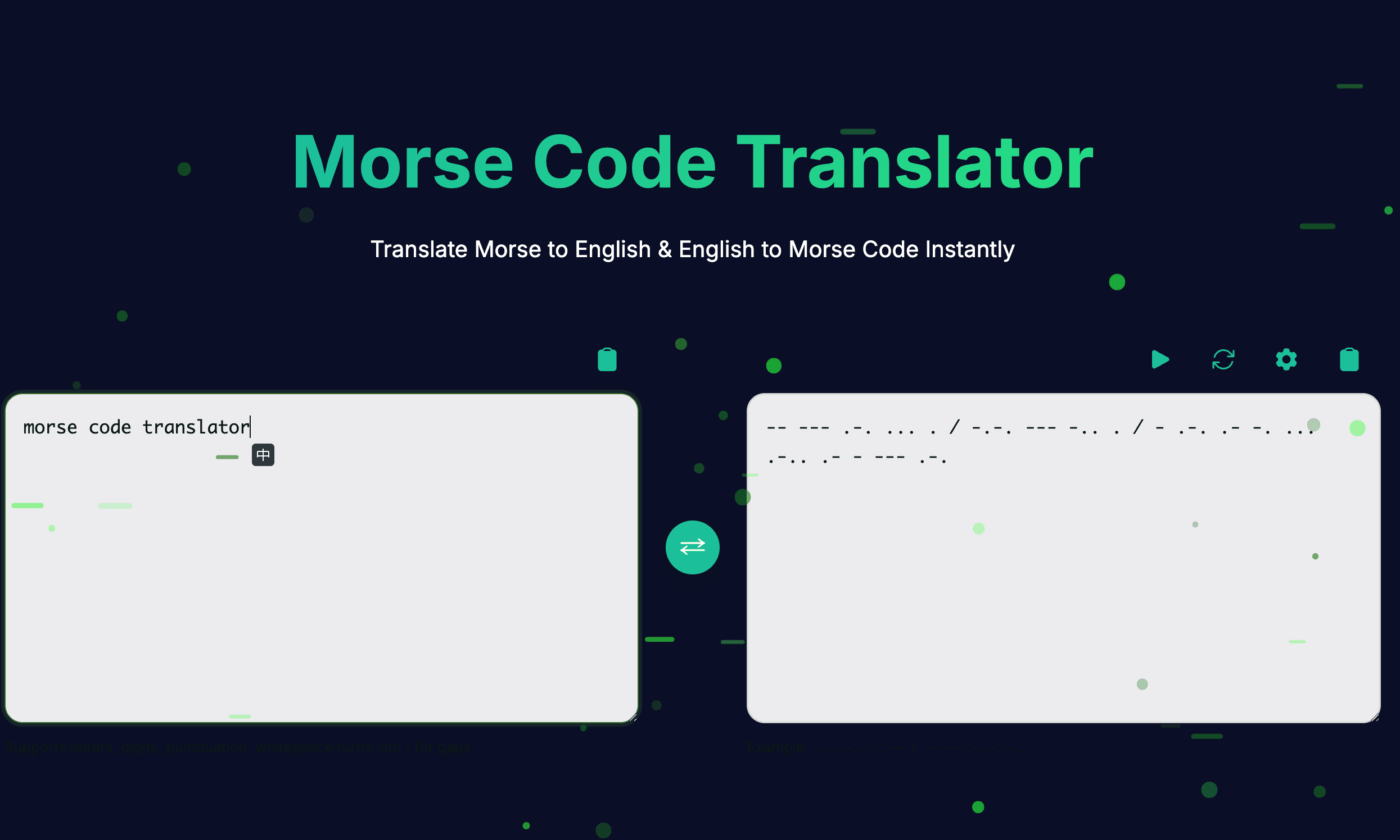 Illustration showing how the Morse Code Translator works